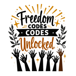 freedom codes unlocked SVG PNG design with bold lettering, an uplifting message