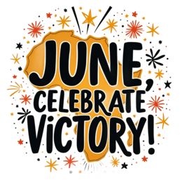 june victory SVG PNG design with bold lettering