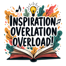 inspiration book colorful SVG PNG design with bold lettering, orange and green floral elements