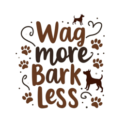 quotes wag more bark less SVG PNG design with bold lettering