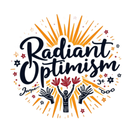 optimism graphics SVG PNG design with bold lettering, orange and yellow floral elements, an uplifting message