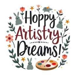 hoppy artistry dreams flower SVG PNG design with bold lettering, black and red floral elements