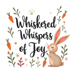 floral bunny SVG PNG design with bold lettering, white and red floral elements