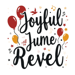 joyful june revel SVG PNG design with hand-drawn style, bold lettering
