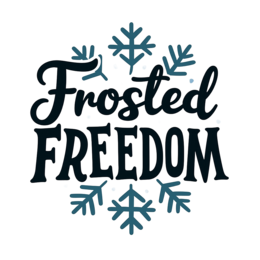 frosted freedom SVG PNG design with hand-drawn style, bold lettering