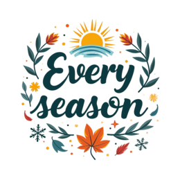 every season autumn sun SVG PNG design with hand-drawn style, orange floral elements