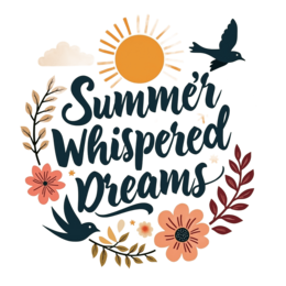 summer dreams floral SVG PNG design with bold lettering, orange and pink floral elements