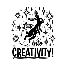 creativity rabbit SVG PNG design with bold lettering