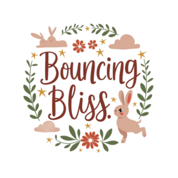 bunnies flower SVG PNG design with hand-drawn style, bold lettering, red and green floral elements