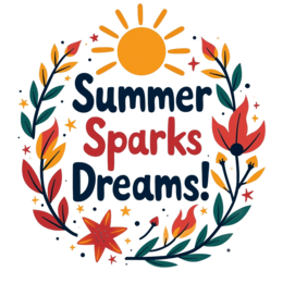 summer dreams SVG PNG design with bold lettering, orange and red floral elements