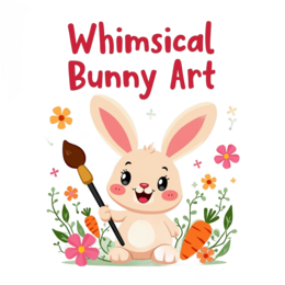 bunny whimsical SVG PNG design with bold lettering, floral elements
