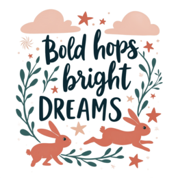 rabbits dreams SVG PNG design with bold lettering