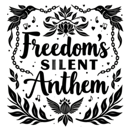 black illustration SVG PNG design with bold lettering, black and white floral elements