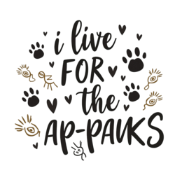 paws hearts SVG PNG design with bold lettering