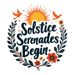 solstice sunflowers SVG PNG design with bold lettering, green floral elements, an uplifting message