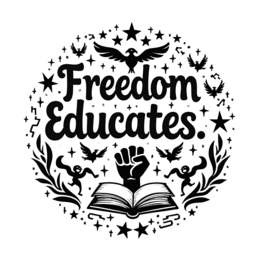 freedom educates SVG PNG design with bold lettering