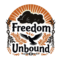freedom unbound SVG PNG design with bold lettering, an uplifting message