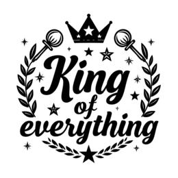 king crown shirt SVG PNG design with bold lettering, black and white floral elements