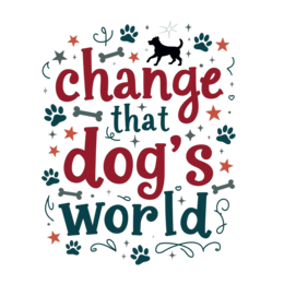 change that dogs world SVG PNG design with bold lettering, an uplifting message