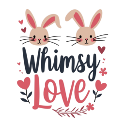 bunny love SVG PNG design with bold lettering, pink and red floral elements