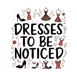 dresses floral SVG PNG design with bold lettering, red floral elements