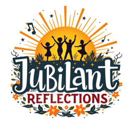jubilant reflections silhouettes SVG PNG design with bold lettering, floral elements