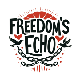 freedom echo chains SVG PNG design with bold lettering, an uplifting message