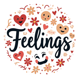 feelings emotions SVG PNG design with hand-drawn style, bold lettering, red floral elements