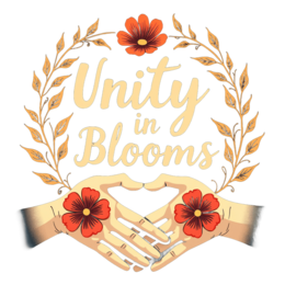 unity blooms hands flowers SVG PNG design with floral elements, an uplifting message