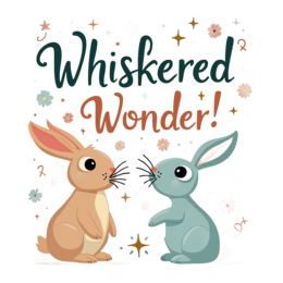 rabbits flowerdesign SVG PNG design with bold lettering, red and blue floral elements