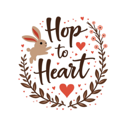 hop bunny hearts wreath SVG PNG design with bold lettering, red floral elements