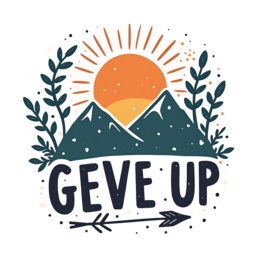 sunrise mountains SVG PNG design with bold lettering