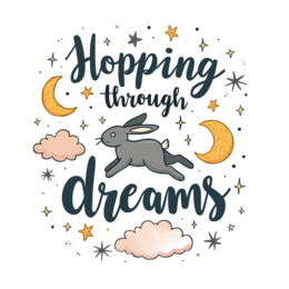 hopping through dreams SVG PNG design with bold lettering