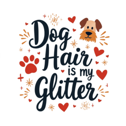 quotes dog hair glitter SVG PNG design with bold lettering