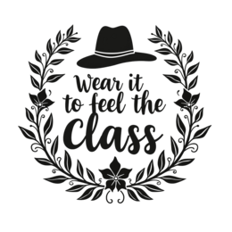 quote class SVG PNG design with bold lettering, black and white floral elements