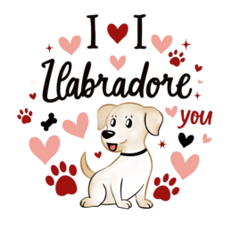 labrador dog hearts SVG PNG design with bold lettering