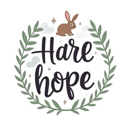 hare hope wreath SVG PNG design with bold lettering, green floral elements, an uplifting message