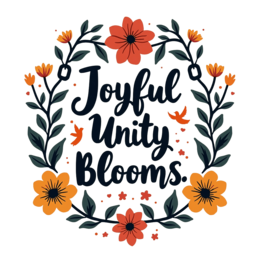 floral joyful messages SVG PNG design with hand-drawn style, orange and red floral elements, an uplifting message