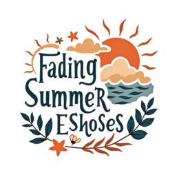 summer sunset SVG PNG design with bold lettering, orange and green floral elements