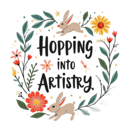 hopping bunnies flower SVG PNG design with bold lettering, white and pink floral elements