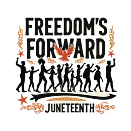 juneteenth freedom silhouettes SVG PNG design with bold lettering