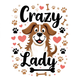 crazy lady dog shirt SVG PNG design with bold lettering