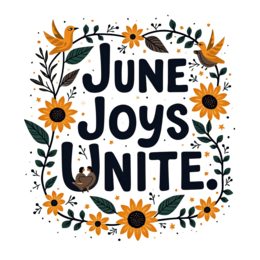 june florals SVG PNG design with hand-drawn style, bold lettering, green and yellow floral elements