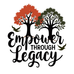 empower legacy SVG PNG design with bold lettering, white and red floral elements, an uplifting message