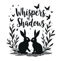 rabbits butterflies SVG PNG design with bold lettering, black and white floral elements