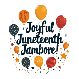 juneteenth balloons stars SVG PNG design with bold lettering