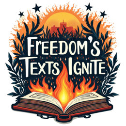 freedom texts ignite SVG PNG design with bold lettering, white and orange floral elements