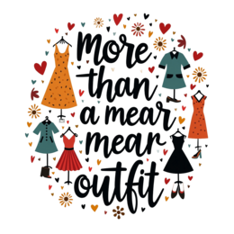 artistic outfit SVG PNG design with bold lettering, orange and red floral elements