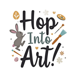 hop rabbit SVG PNG design with bold lettering, black floral elements