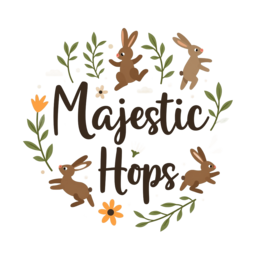 hops bunnies SVG PNG design with bold lettering, orange and green floral elements